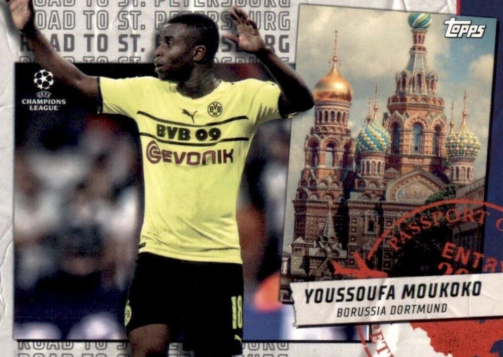 Youssoufa Moukoko Borussia Dortmund Topps UEFA Champions League Collection 2021/22 Road to St. Petersburg #RSP-13