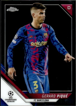 Gerard Pique FC Barcelona Topps UEFA Champions League Chrome 2021/22 #166