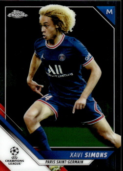 Xavi Simons Paris Saint-Germain Topps UEFA Champions League Chrome 2021/22 #182