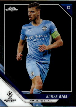 Ruben Dias Manchester City Topps UEFA Champions League Chrome 2021/22 #196