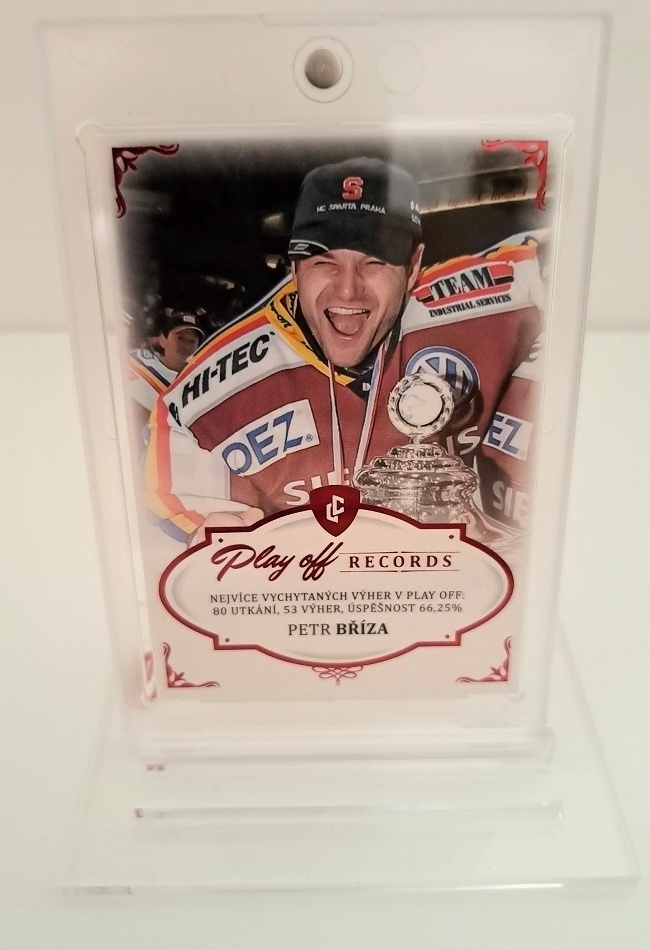 Petr Briza Sparta Praha LC 2023 Rekordy ELH Play Off Records Red /10 #PW2