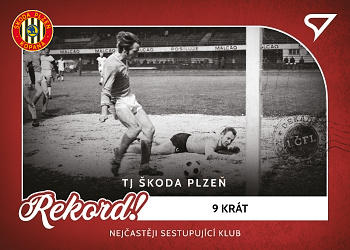Nejcasteji sestupujici klub Viktoria Plzen Dekady Fotbalove Ligy 2023 SportZoo Rekord! #R-005