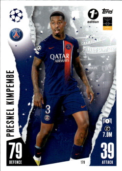 Presnel Kimpembe Paris Saint-Germain 2023/24 Topps Match Attax ChL 1st edition #178