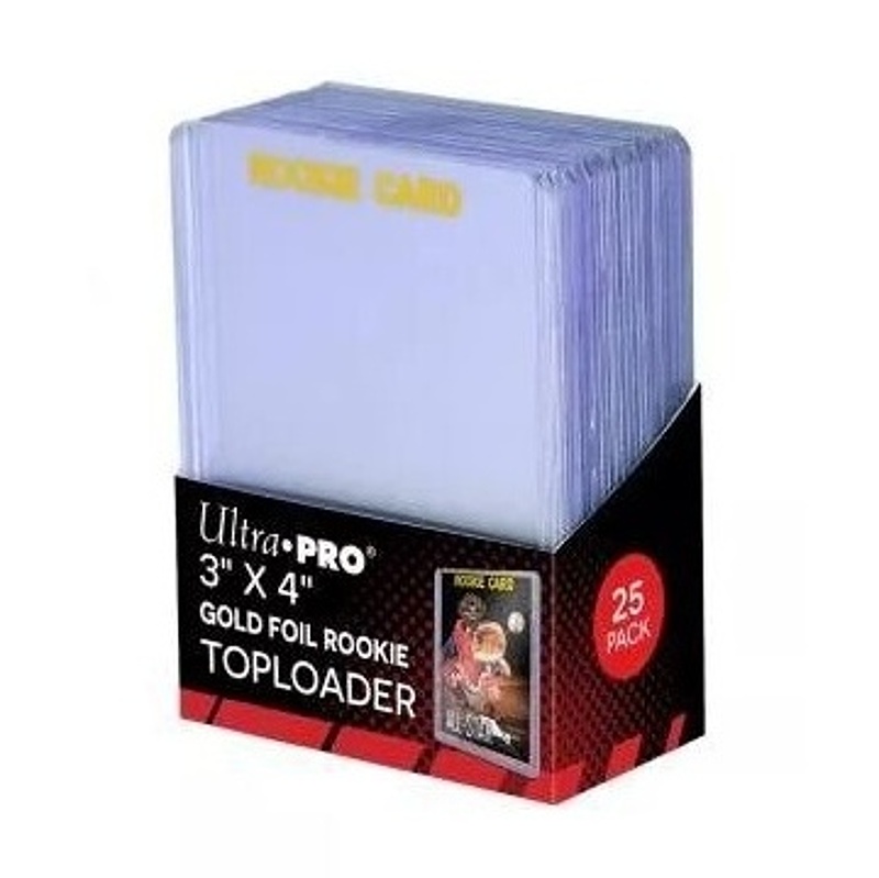 Plastový toploader Ultra Pro 35pt Gold Rookie, balení 25 ks