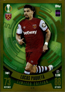 Lucas Paqueta West Ham United 2023/24 Topps Match Attax UEFA ChL Limited Edition #LE10