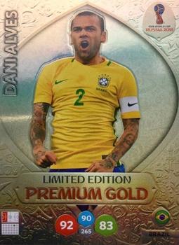 Dani Alves Brazil Panini 2018 World Cup Premium Gold Limited Edition #LE-DA