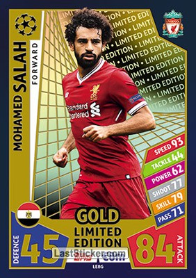Mohamed Salah Liverpool 2017/18 Topps Match Attax CL Limited Edition /Gold #LE8G