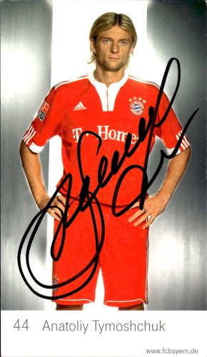 Anatoliy Tymoshchuk FC Bayern Mnichov 2009/10 Podpisova karta Autogram