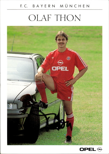 Olaf Thon FC Bayern Mnichov 1990/91 Podpisova karta Autogram