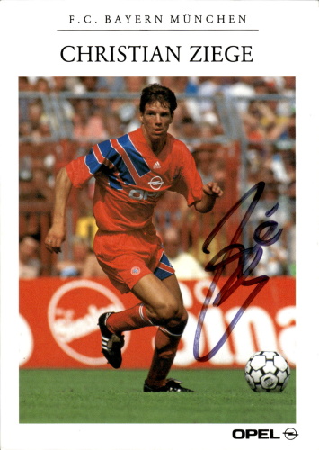 Christian Ziege FC Bayern Mnichov 1992/93 Podpisova karta Autogram
