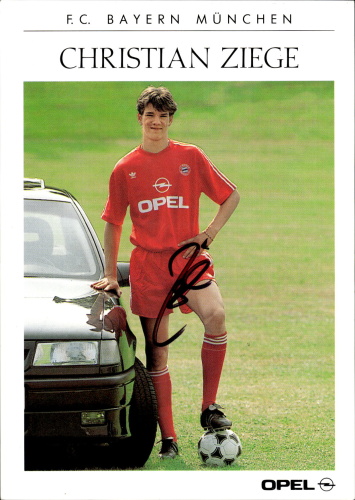 Christian Ziege FC Bayern Mnichov 1990/91 Podpisova karta Autogram