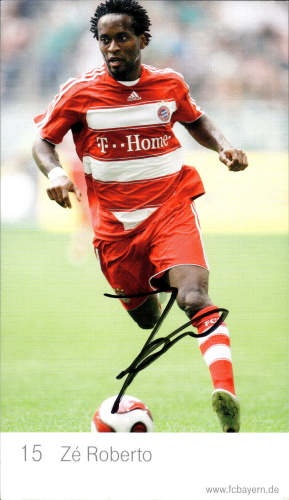 Ze Roberto FC Bayern Mnichov 2007/08 Podpisova karta Autogram