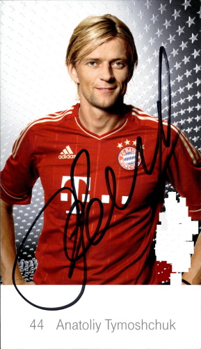 Anatoliy Tymoshchuk FC Bayern Mnichov 2011/12 Podpisova karta Autogram