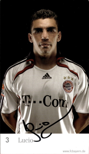 Lucio FC Bayern Mnichov 2006/07 Podpisova karta Autogram