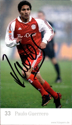 Paulo Guerrero FC Bayern Mnichov 2004/05 Podpisova karta Autogram