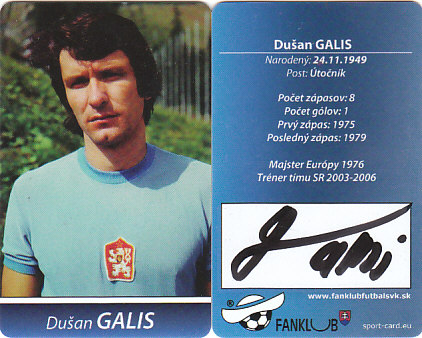 Dusan Galis Ceskoslovensko Fanklub slovenskej reprezentacie originalni autogram #22
