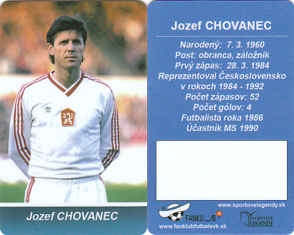 Jozef Chovanec Ceskoslovensko Fanklub slovenskej reprezentacie #33
