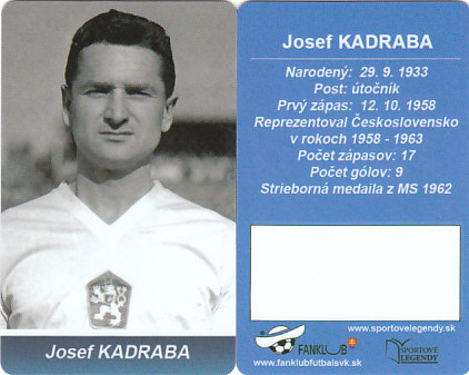 Josef Kadraba Ceskoslovensko Fanklub slovenskej reprezentacie #37