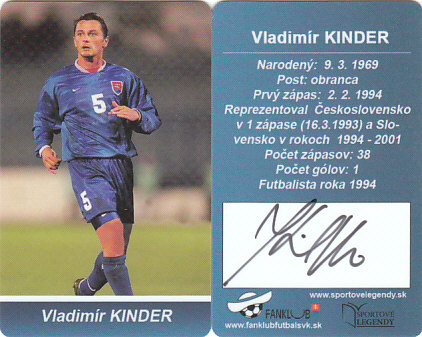 Vladimir Kinder Ceskoslovensko Fanklub slovenskej reprezentacie originalni autogram #38
