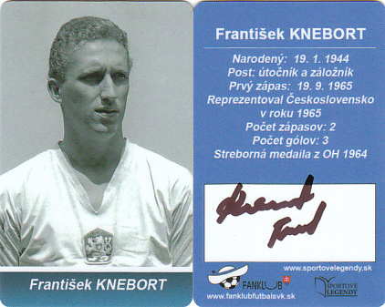 Frantisek Knebort Ceskoslovensko Fanklub slovenskej reprezentacie originalni autogram #39