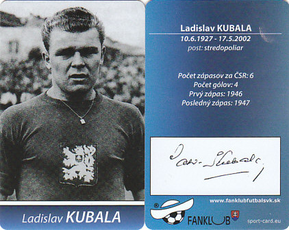 Ladislav Kubala Ceskoslovensko Fanklub slovenskej reprezentacie reprint autogram #42