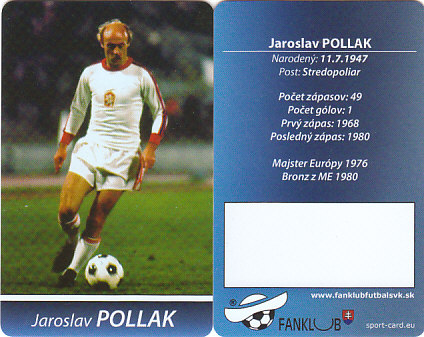 Jaroslav Pollak Ceskoslovensko Fanklub slovenskej reprezentacie #65