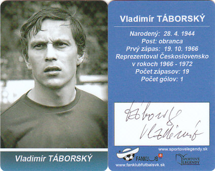Vladimir Taborsky Ceskoslovensko Fanklub slovenskej reprezentacie originalni autogram #75
