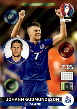 Johann Gudmundsson Iceland Panini UEFA EURO 2016 One to watch #168