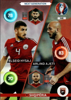 Elseid Hysaj / Arlind Ajeti Albania Panini UEFA EURO 2016 Next Generation #348