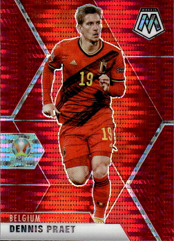 Dennis Praet Belgium Panini UEFA EURO 2020 Mosaic Red Pulsar Prizm #10