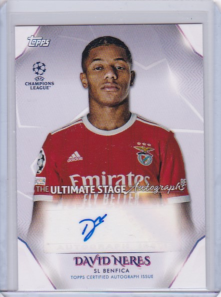 David Neres SL Benfica Topps UEFA Club Competitions 2022/23 The Ultimate Stage Autographs #US-DN