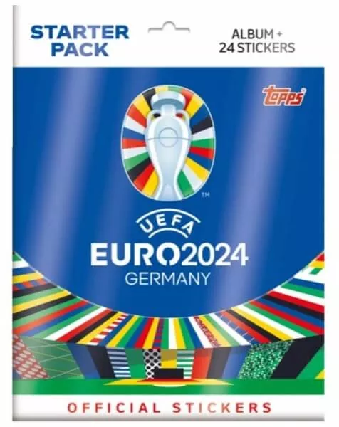 Topps UEFA Euro 2024 Starter Pack Album Balíček Fotbalové samolepky (Album + 24 samolepek)
