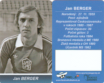 Jan Berger Ceskoslovensko Fanklub slovenskej reprezentacie #10