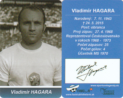 Vladimir Hagara Ceskoslovensko Fanklub slovenskej reprezentacie reprint autogram #27