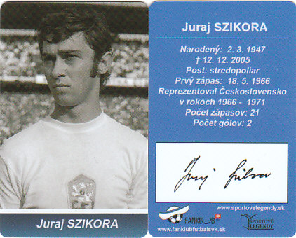 Juraj Szikora Ceskoslovensko Fanklub slovenskej reprezentacie reprint #74