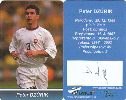 Peter Dzurik Slovensko Fanklub slovenskej reprezentacie reprint autogram #8
