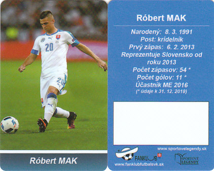 Robert Mak Slovensko Fanklub slovenskej reprezentacie #29