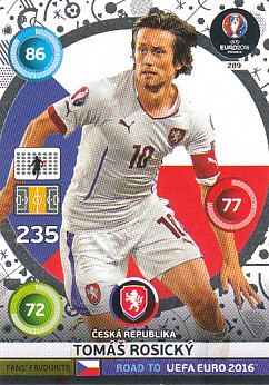 Tomas Rosicky Czech Republic Panini Road to EURO 2016 Fans Favourites #289