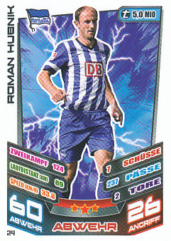 Roman Hubnik Hertha Berlin 2013/14 Topps MA Bundesliga #24