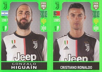 Cristiano Ronaldo / Gonzalo Higuain Juventus FC samolepka 2020 FIFA 365 #249