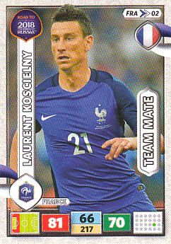 Laurent Koscielny France Panini Road to 2018 World Cup #FRA02