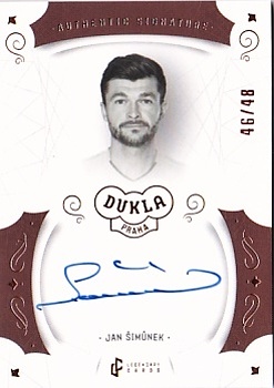 Jan Simunek Dukla Praha Bravo Dukla Legendary Cards Authentic Signature Orange /48 #AS-SIJ