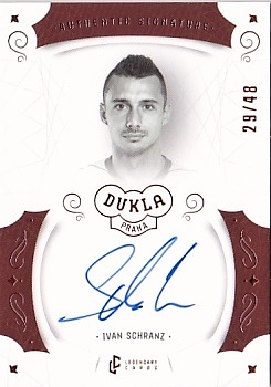 Ivan Schranz Dukla Praha Bravo Dukla Legendary Cards Authentic Signature Orange /48 #AS-SCI