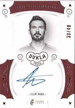 Filip Rada Dukla Praha Bravo Dukla Legendary Cards Authentic Signature Orange /48 #AS-RAF