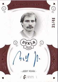 Josef Novak Dukla Praha Bravo Dukla Legendary Cards Authentic Signature Orange /48 #AS-NOJ