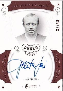 Jan Geleta Dukla Praha Bravo Dukla Legendary Cards Authentic Signature Orange /48 #AS-GEJ