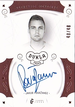 Jakub Povazanec Dukla Praha Bravo Dukla Legendary Cards Authentic Signature Orange /48 #AS-POA