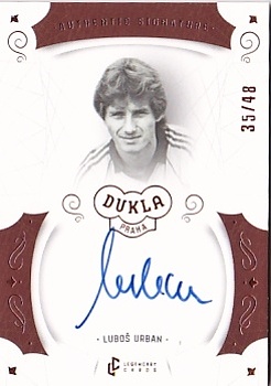 Lubos Urban Dukla Praha Bravo Dukla Legendary Cards Authentic Signature Orange /48 #AS-URL