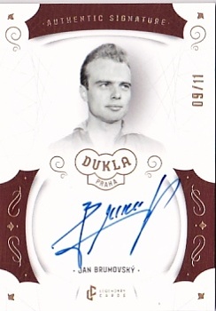 Jan Brumovsky Dukla Praha Bravo Dukla Legendary Cards Authentic Signature Gold Mat /11 #AS-BRJ
