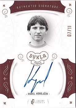 Pavel Korejcik Dukla Praha Bravo Dukla Legendary Cards Authentic Signature Gold Mat /11 #AS-KOP